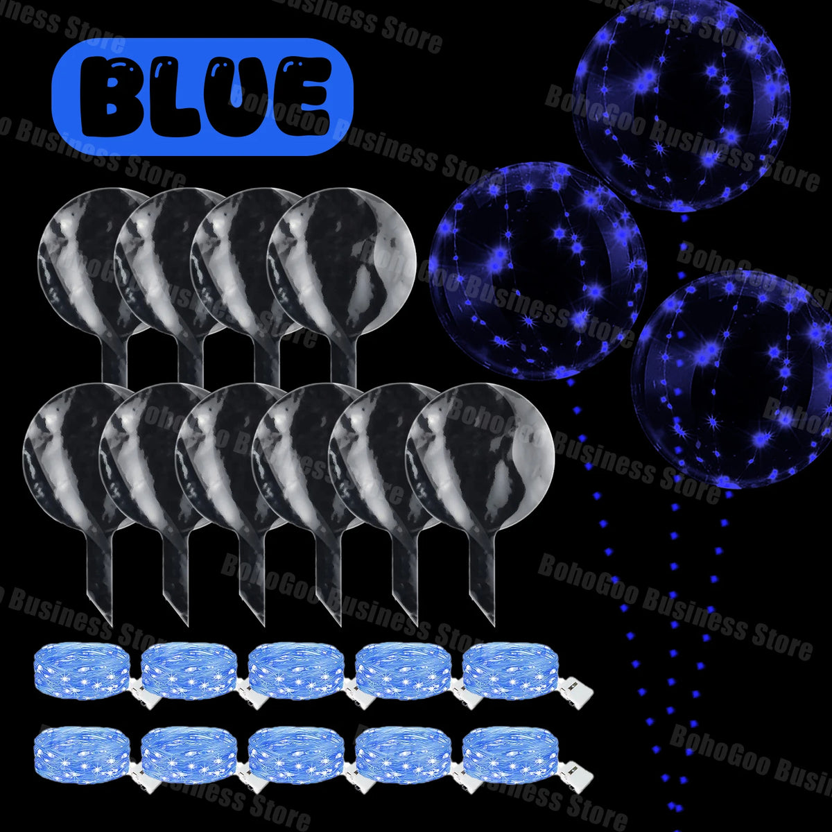 10-100Sets Led Balloons with Batteries Clear Flashing Light Up Balloon for Wedding Proposal Decor Birthday Party Outdoor Yard