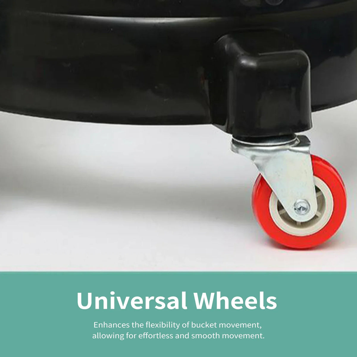 Rolling Bucket Dolly for Car Washing, Easy Push Drum Dolly with 5 Swivel Casters