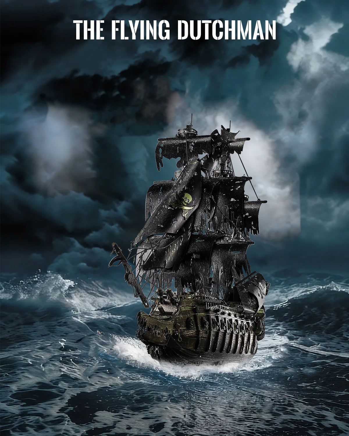Piececool Metal 3D Puzzles for Adults The Flying Dutchman Pirate Ship Model Kits, 3D Watercraft Model Building Kit Birthday Gift