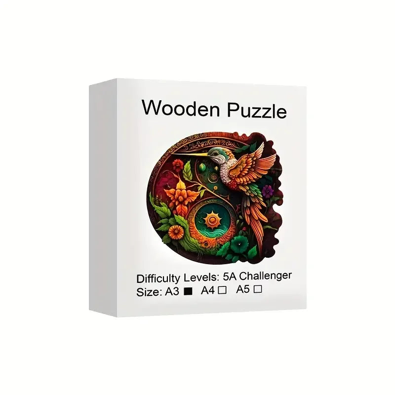 Bird Wooden Puzzle for Adults, Uniquely Irregular Animal Shaped Wooden Jigsaw Puzzles Stress Relief Toys, Best Christmas Gift