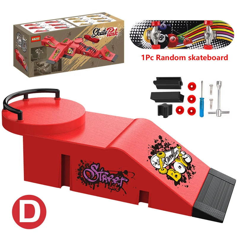 Finger Skateboard Children Toys Finger Sports Field Training Props Park Ramp Railings Slope Model Finger Skateboard Games