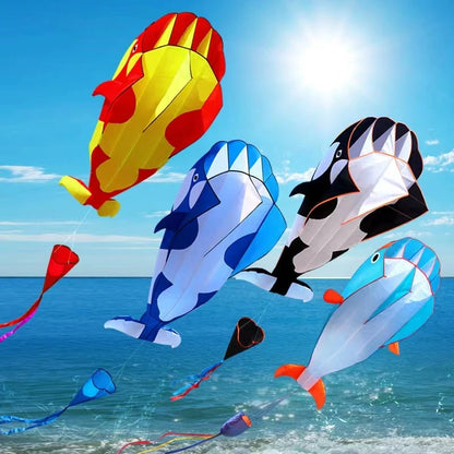 Dolphin kite flying nylon soft kite line animal kites inflatable kite reel outdoor toys Kite surfing beach kites sport parachute