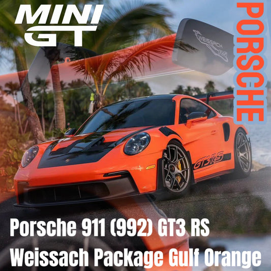 MINIGT 1/64 Porsche 911 (992) GT3 RS Weissach Package MGT01304-CH Cars Alloy Diecast Metal Model Kids Toys Boys