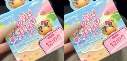 new Hello Kitty hipper Blind Box Go To Beach Series Cute Lying Figure Phone Case Sticker Collectible Trendy Toy Desk Decor gift