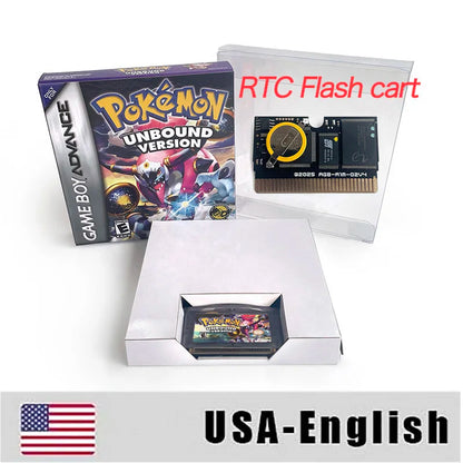 USA ESP Version IC RTC Flash Cart Unbound GBA Game Cartridge Video Game Console Card Rom Hack Spanish English Language