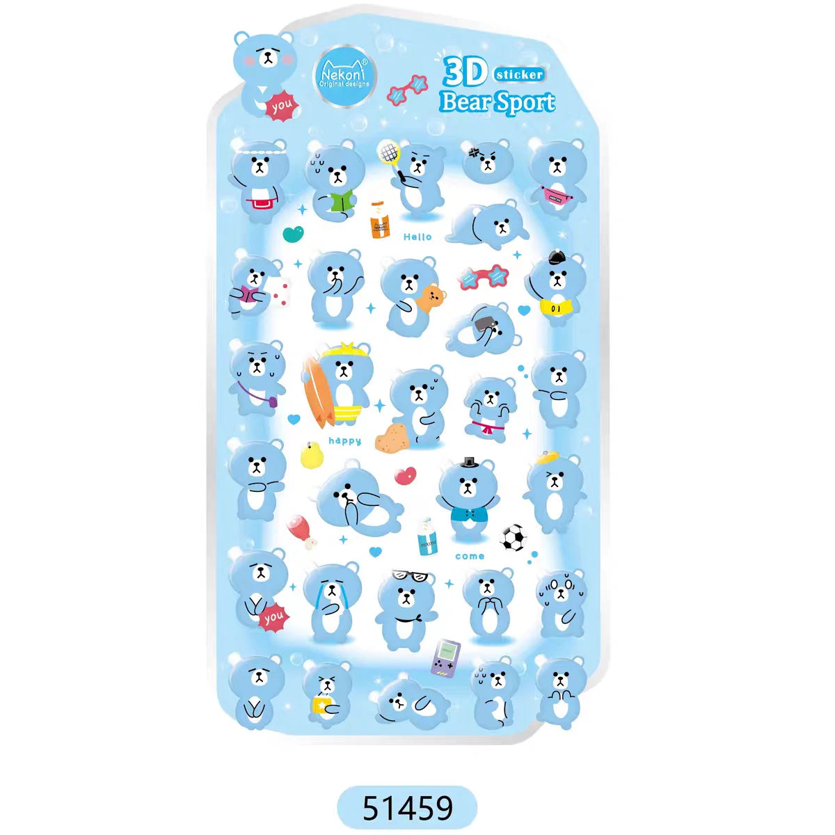 NEKONI 3D Animals Penguin Seal World Relief Stickers Scrapbooking DIY Journaling Stationery Diary Cute Stickers School Supply