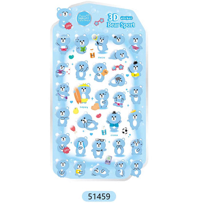 NEKONI 3D Animals Penguin Seal World Relief Stickers Scrapbooking DIY Journaling Stationery Diary Cute Stickers School Supply