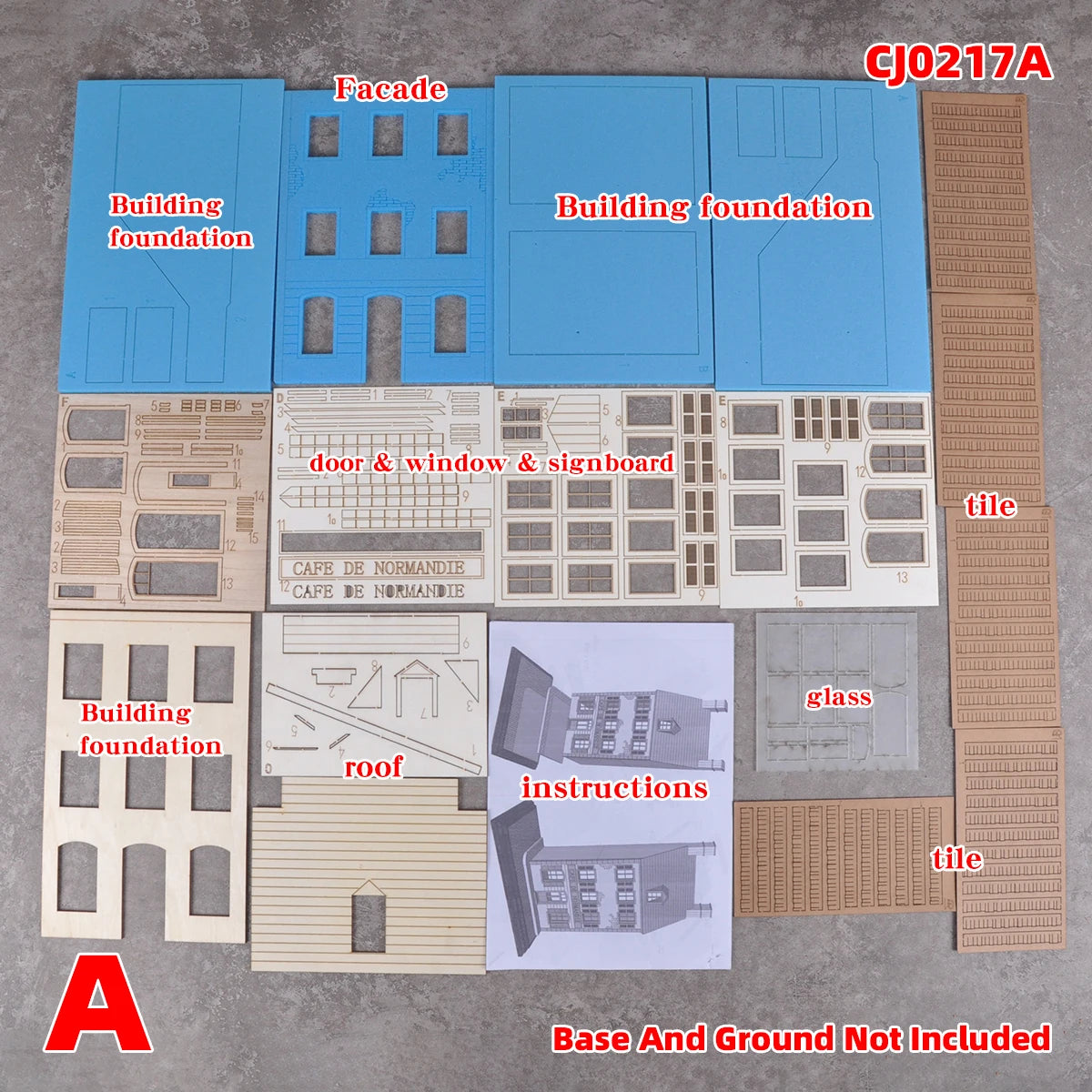 Assembly Architectural Building Model Sand Table Normandy Cafe Club Diorama Scale Model Kit Display Base Stand 1/35