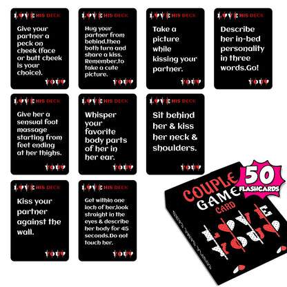 1Deck Couple Game Card - Challenge Cards for Couples, Night Date Bedroom Leisure Entertainment Game Card