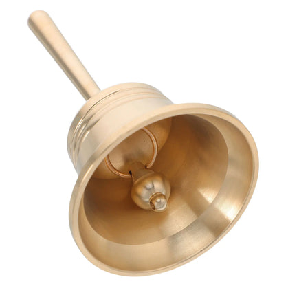 Solid Brass Hand Call Bell Loud Handheld Ringing Bell for Wedding Teacher Classroom Animal Training Meditation Dinner