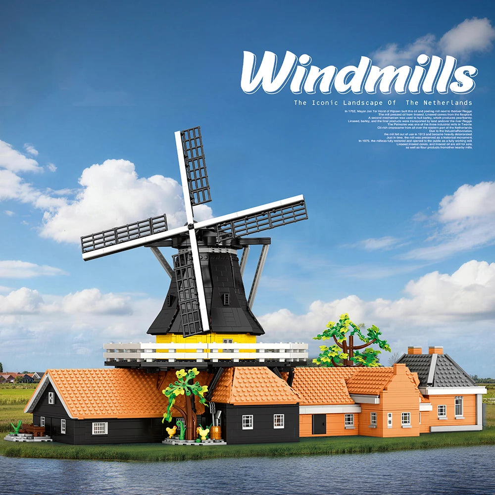 4801PCS Kids Building Blocks Windmills Toy MOC Dutch Windmill House View Model Toys for Children Gift Sets