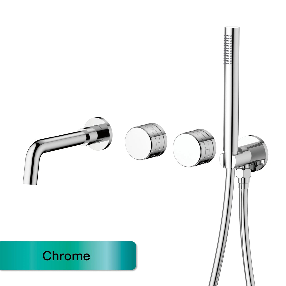AITANA Luxury Bathroom Wall Mounted Bathtub Faucet Gunmetal Gray Brass Dual Handle Cold Hot Water Mixer 2 Function Embedded