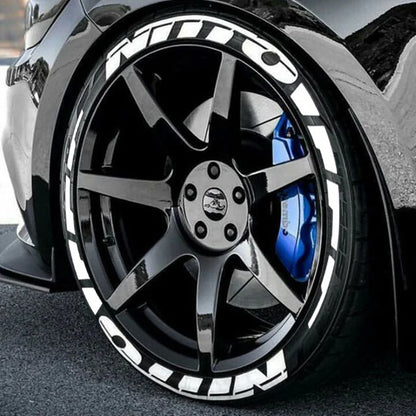 NITTO Tire Lettering Sticker 1.06'' Font Tall For 14''-22 Wheels With Transfer Film Permanent Car Tire Decals Waterproof