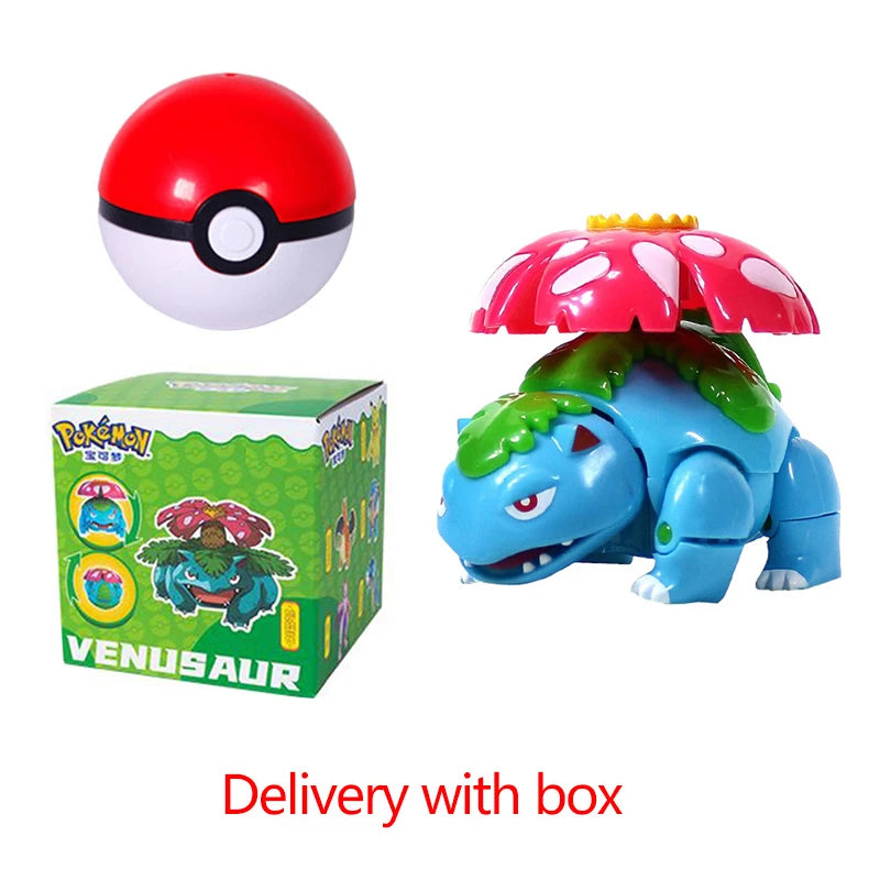 Pokemon Figure Dragonite Gengar Mew Snorlax Lapras Pokeball Elf Ball Deformation Toy Pikachu Monster Educational Doll Kids Gift