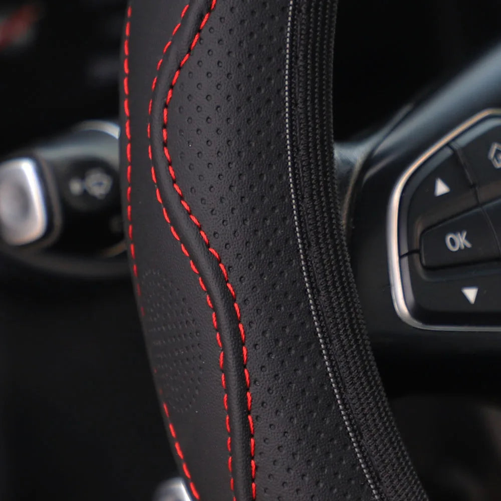PU leather three-dimensional embossed hand-shaped massage car rimless steering wheel cover for 14.5 - 15 inch car interiors