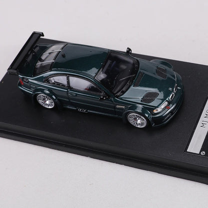 MJ MODEL 1:64 M3 E46 GTR Alloy Model Car can open the hood