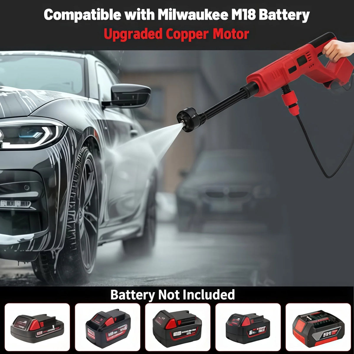 High pressure washer portable pressure washer pressure washer gun for Milwaukee m18 battery garden car wash sprayer High