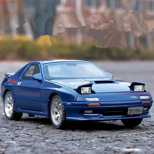 1:32 Mazda RX7 Alloy Sports Car Model Diecasts Metal Toy Racing Car Vehicles Model Simulation Sound and Light Childrens Toy Gift