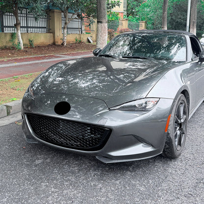For Mazda MX-5 Miata ND 2016-2026 Glossy Black Front Grille Upper Bumper Hood Mesh Grid Air Intake Body Protector Racing Grill
