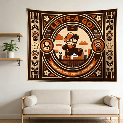 Mario Brothers Anime Tapestry Japanese Retro Style Bedroom Decor Background Cloth for Room Decoration