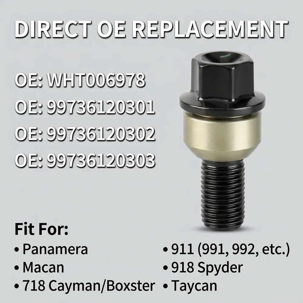 WHT006978 Wheel Lug Bolts For Porsche Cayenne Macan Panamera 911 997 991 Boxster Cayman M14x1.5 99736120301 99736120302