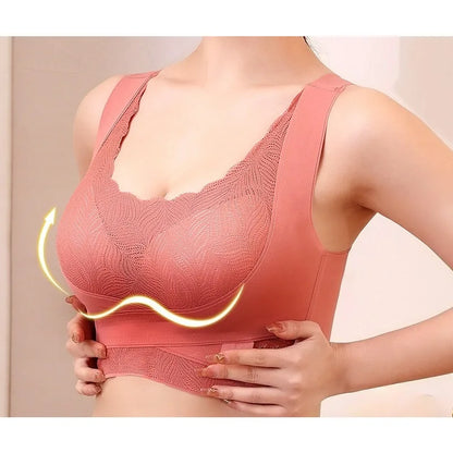 Four Season Seamless Breathable Gathering Anti Sagging Bra for Women Oversized Comfortable Breathable Thin Mold Cup Bra
