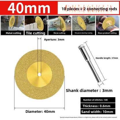 Tiling Cutting Small Slices Titanium-Coated Diamond Sand Small Saw Blades Stone Ceramic Jade Joint Cleaning and Grinding Sheets