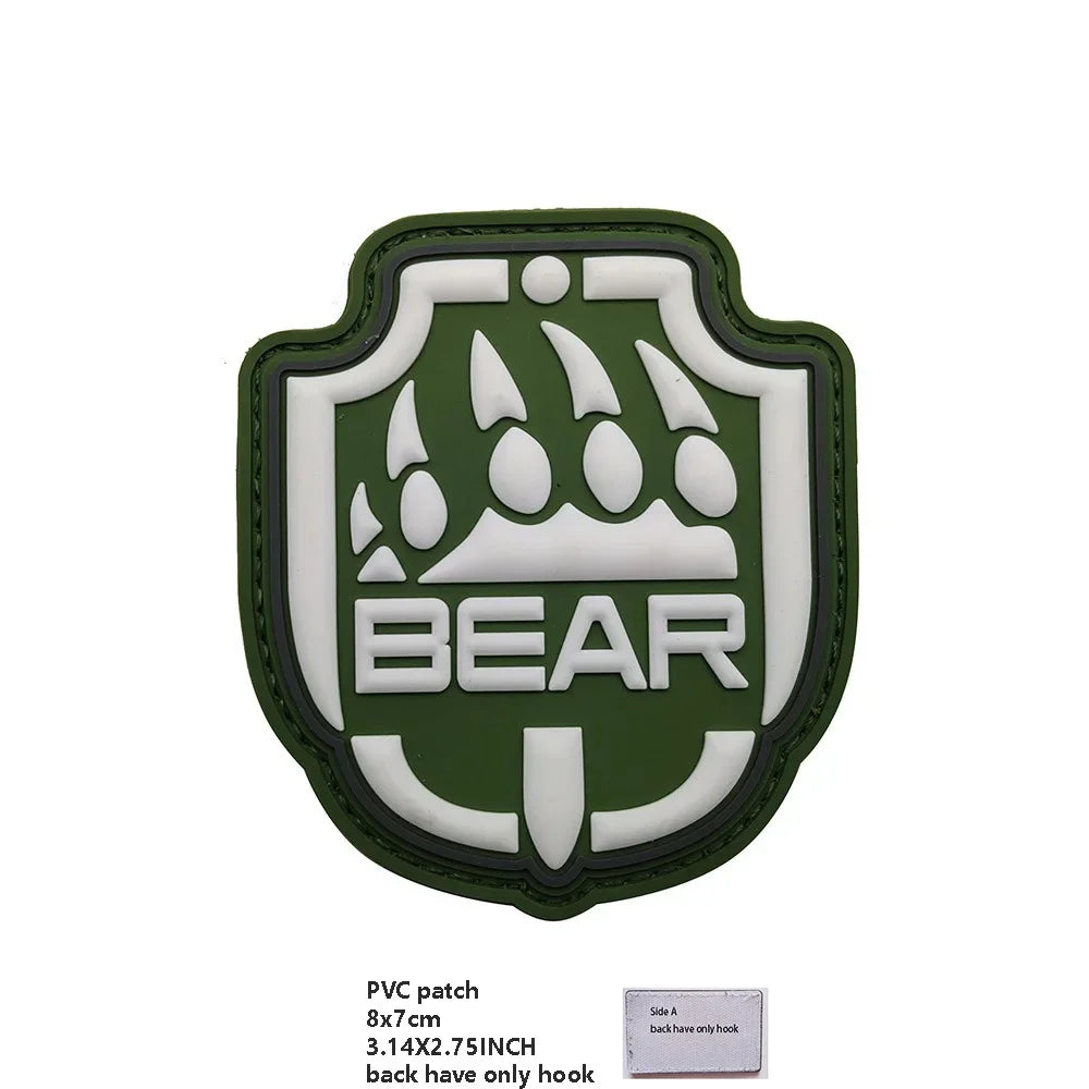 PVC Rubber Patch USEC Team Badge BEAR Magic Armband IR Reflective Tactical Morale Backpack Hook and Loop Patches for Clothing