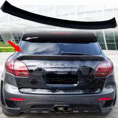 For Porsche Cayenne 958 2011 2012 2013 2014 True Carbon Fiber /FRP Black Middle Wing Rear Wing Luggage Lip Top Spoiler