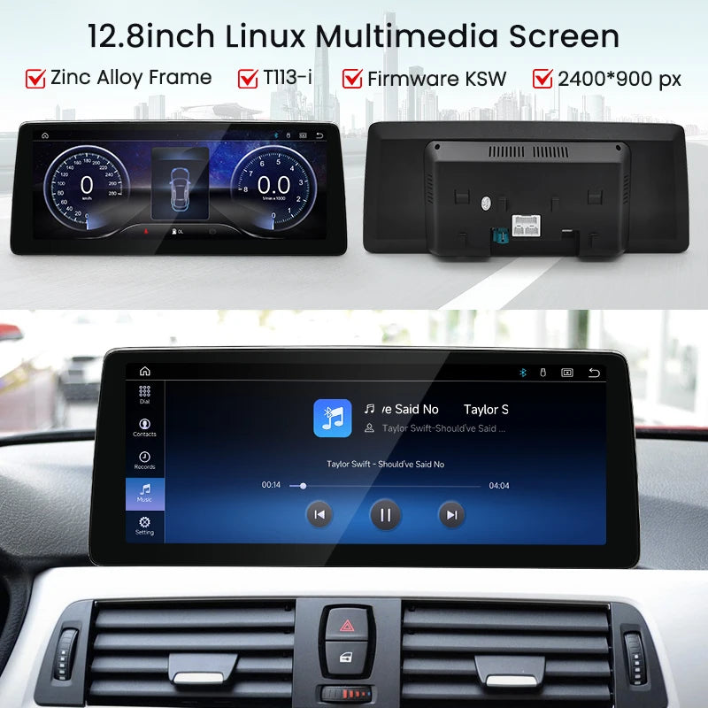 HFmidia 2026 New Linux System 10.25 12.8inch Thin Screen For BMW 3 4Series M3 M4 F30 F36 Wireless CarPlay Auto Car Video Players