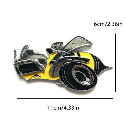 Metal yellow honey bee car logo is suitable for car sticker decal decorative accessories at the rear of the trunk of the car