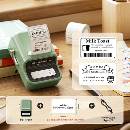 NIIMBOT B21/B1 Portable Thermal Printer 1500mAh Wireless Sticker Printer With Self-adhesive Labels For Barcode Clothing Jewelry