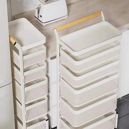 Carrito Bookshelf Mobile Kitchen Trolley Organizer with Wheels Gap Mobile Bookshelf Trolley Household Storage Rack 트롤리 수납선반
