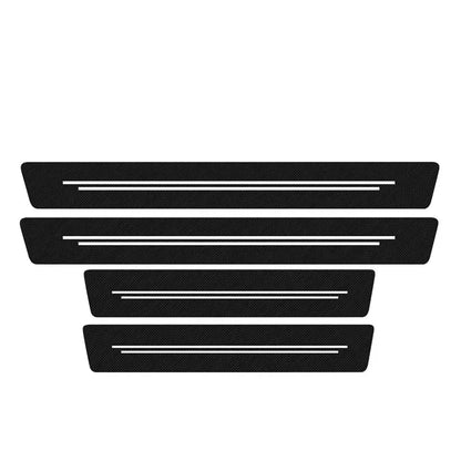 New Universal Imitation Carbon Fiber Leather Car Door Sill Protection Strip Tough And Durable Decorative Car Sticker Accessories