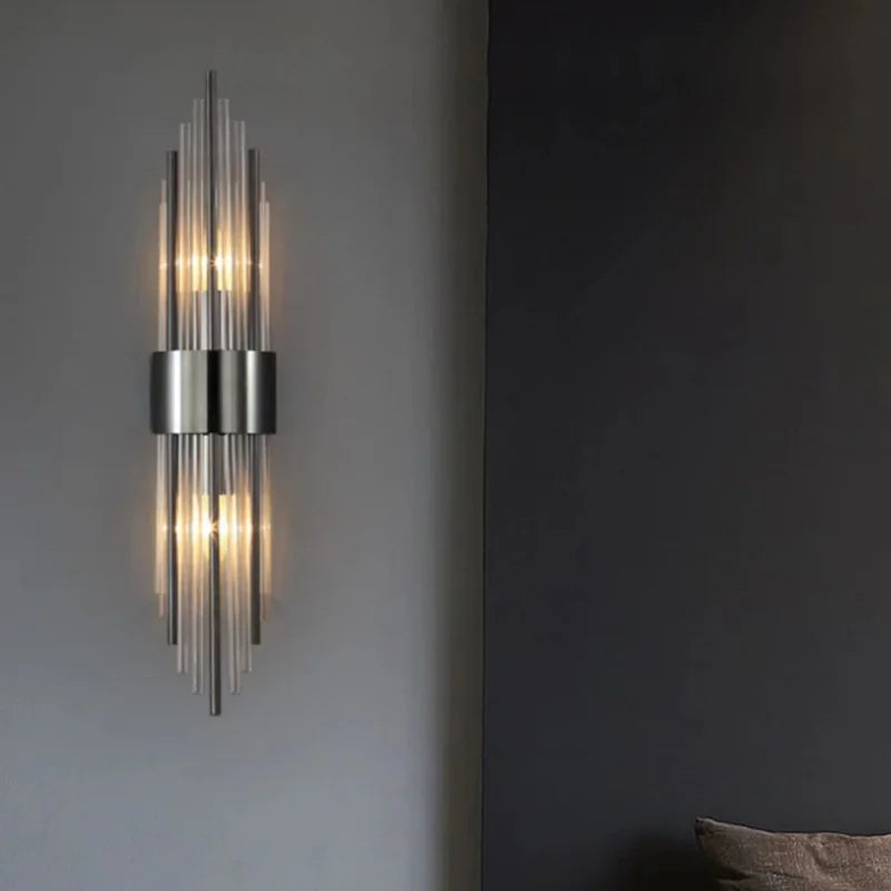 Nordic Luxury Wall Lamp Stainless Steel Black Gold LED Wall Lamp Living Room Stairs Bedroom Bedside Room Decor Lighting Fixtures
