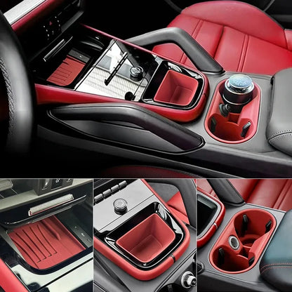 For Porsche Cayenne 2024 -2026 Silicone Car Cup Holder Center Console Organizer Anti Spill- Drink Holder Insert Auto Accessories