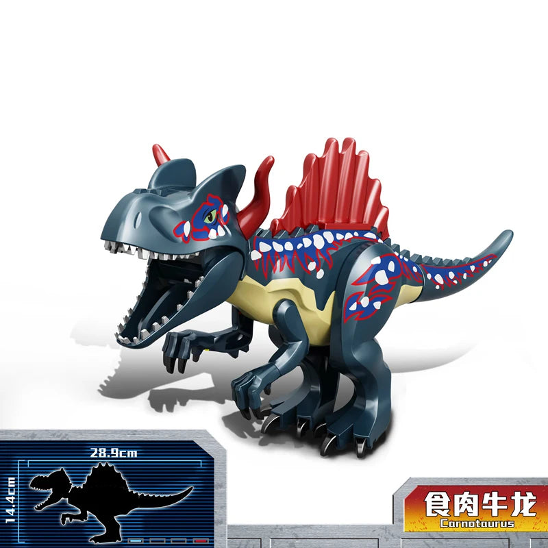 Jurassic Dinosaurs Spinosaurus Large Brick Toy Joints Open Mouth 7 Color Designs, Collectible Decor DIY Puzzle Assembly Gift
