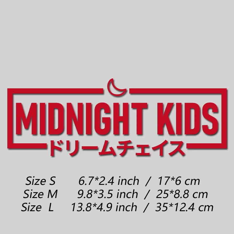 Midnight Kids JDM Car Decal Waterproof Vinyl Sticker Trendy Drift Auto Window Exterior Decor