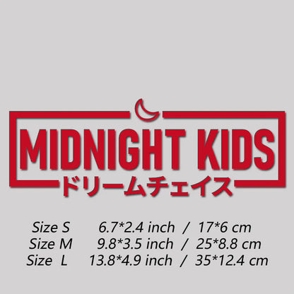Midnight Kids JDM Car Decal Waterproof Vinyl Sticker Trendy Drift Auto Window Exterior Decor