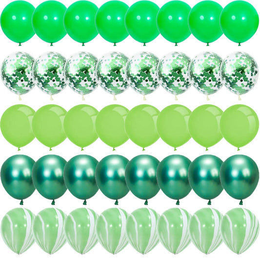 Green Metal Latex Confetti Balloon Jungle Safari Birthday Party Decoration Matte Globos New Year Wedding Party Baby Shower Decor