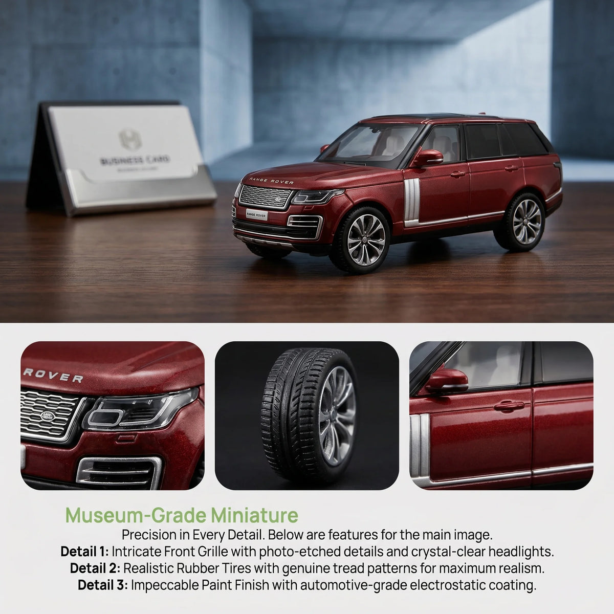 Luxury 2020 Range Rover 1:64 Die-Cast Metal Model - Classic SUV Simulation, Mixed Metal Element Puzzle Toy Set, Desktop Ornament