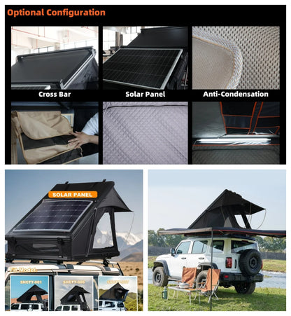 Aluminum 4 Person Rooftop Tent Hard Shell Camping Tent for Car Aluminium Hard Shell Roof Top Tent