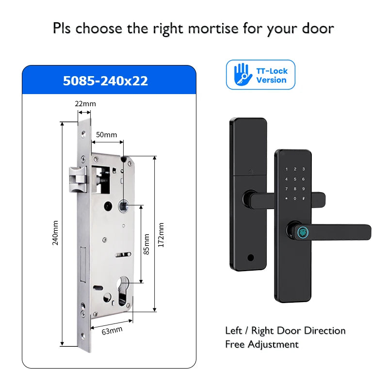 Bluetooth TTLock App Fingerprint Door Lock Code Card Key Touch Screen Smart Door Lock Security Digital Electronic Lock For Home