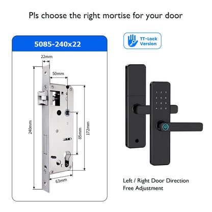 Bluetooth TTLock App Fingerprint Door Lock Code Card Key Touch Screen Smart Door Lock Security Digital Electronic Lock For Home