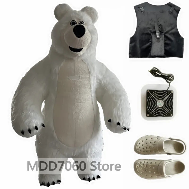 Brown Bear Inflatable Clothing Inflatable Halloween Christmas Party Role-Playing Clothing White Bear Inflatable Mascot Clothing