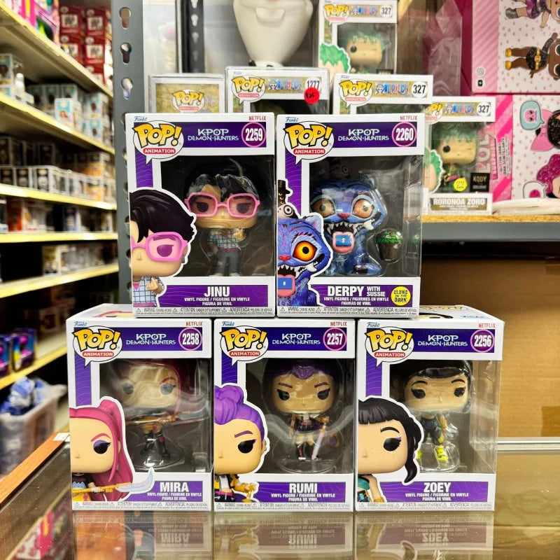 Funko Pop HUNTR/X K-POP Witch Hunter Squad Rumi Zoey Mirai Jinu Derpy&Sussie Ornament Desktop Decoration New Year Gift for Fans