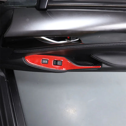 For 2016-2025 Mazda MX-5 ND ND5RC Door Window Switch Panel Soft Carbon Fiber Cover 2Pcs Left & Right Interior Sticker