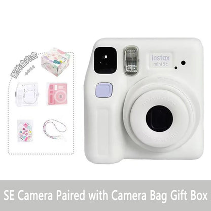 Original Fujifilm Instax Mini SE Instant Film Camera Auto-focusing Wrist Strap Birthday Christmas Optional Photo Paper Gift Box