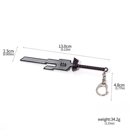 Anime Jujutsu Kaisen Keychain Nanami Kento Fushiguro Toji Weapon Model Pendant Keyring for Men Jewelry