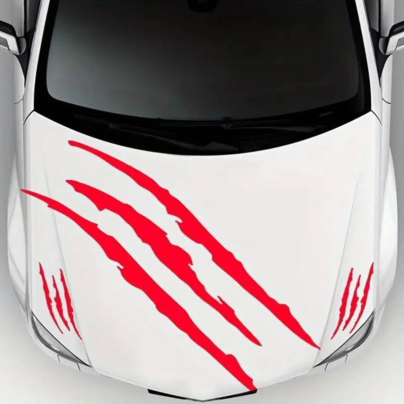 Monster Claw Car Hood Sticker Creative DIY Reflective Stickers Devil Paw Scratches Stripe Decal Stickers Cross Car Decoration